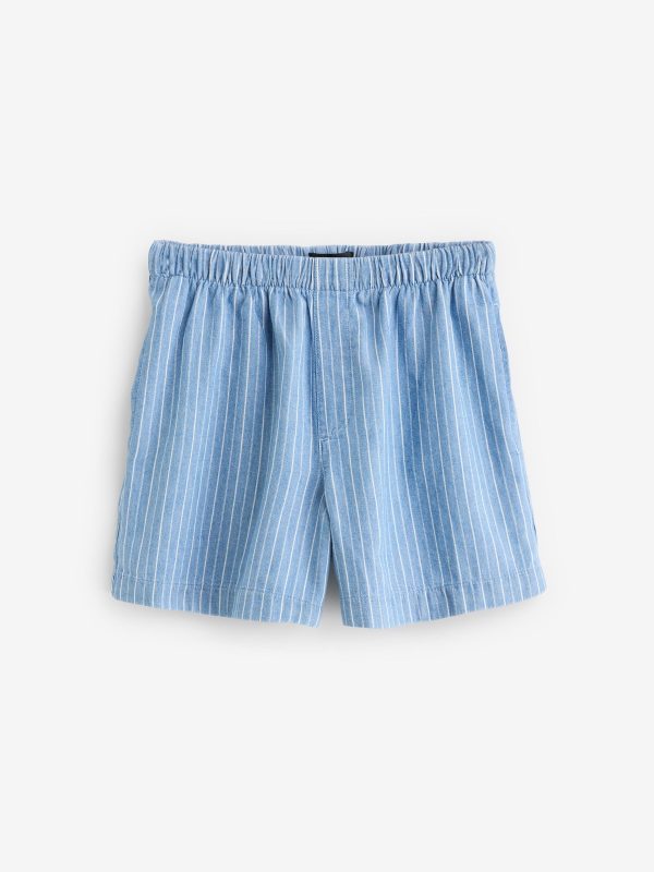 DALISER774 Blue Stripe 100% Cotton Pullon Lightweight Denim Shorts - Image 5