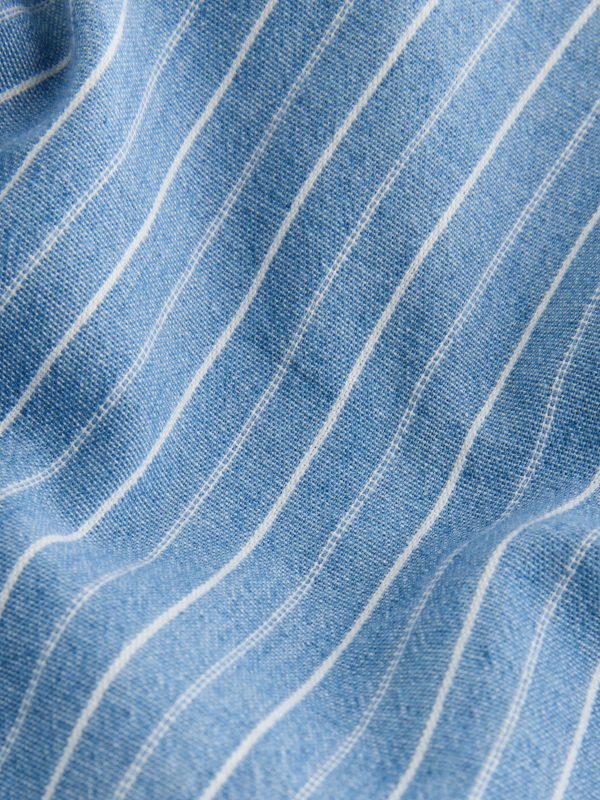 DALISER774 Blue Stripe 100% Cotton Pullon Lightweight Denim Shorts - Image 7