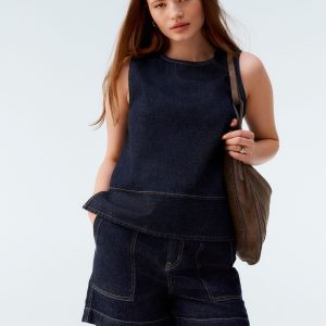 DALISER776 Blue Utility Lightweight 100% Cotton Denim Shorts