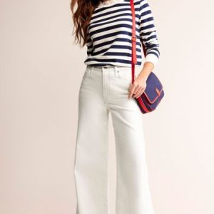 DALISER764 White High Rise Wide Leg Jeans