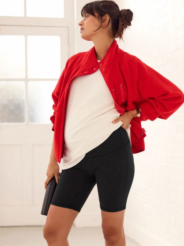 DALISER778 Black Maternity Sports Cycle Shorts