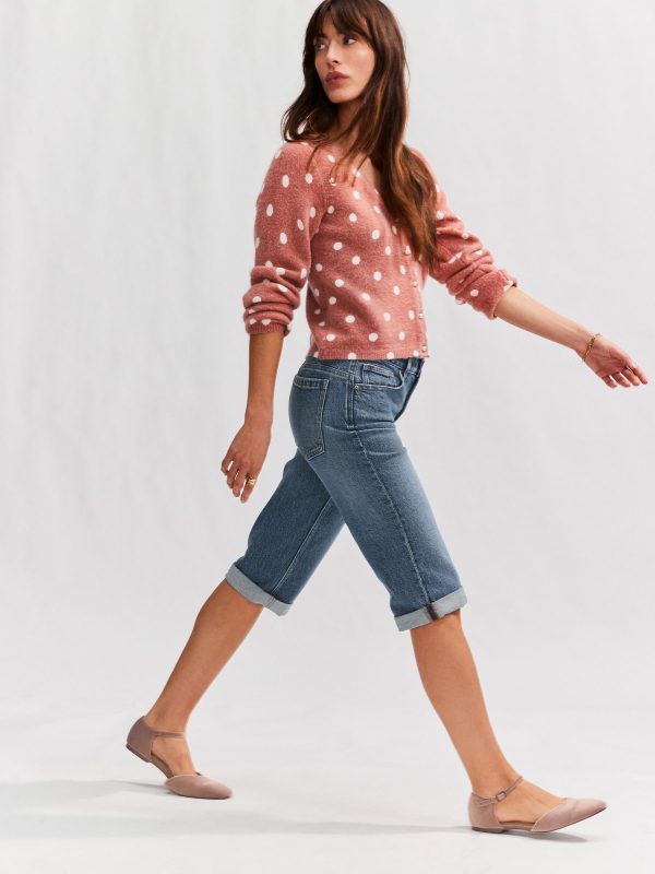 DALISER782 Mid Blue Knee Length Bermuda Denim Shorts - Image 4