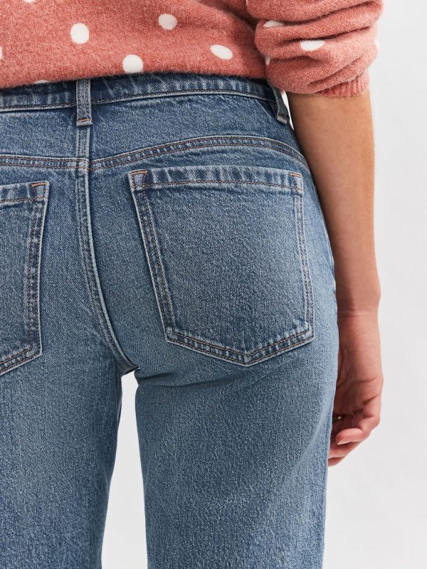 DALISER782 Mid Blue Knee Length Bermuda Denim Shorts - Image 6