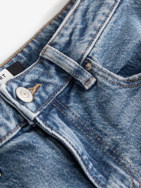 DALISER782 Mid Blue Knee Length Bermuda Denim Shorts - Image 9