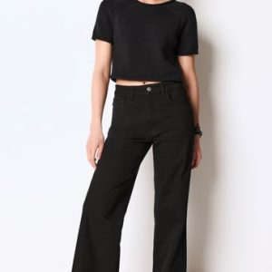 DALISER765 Black Wide Leg Jeans