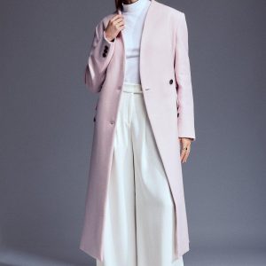 DALISER743 Wool Blend High Neck Belted Midaxi Coat