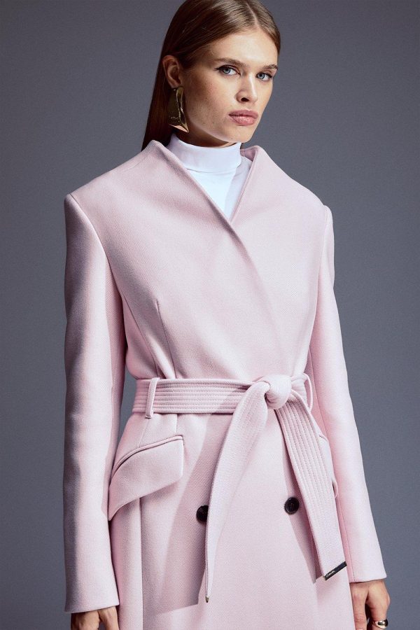 DALISER743 Wool Blend High Neck Belted Midaxi Coat - Image 2