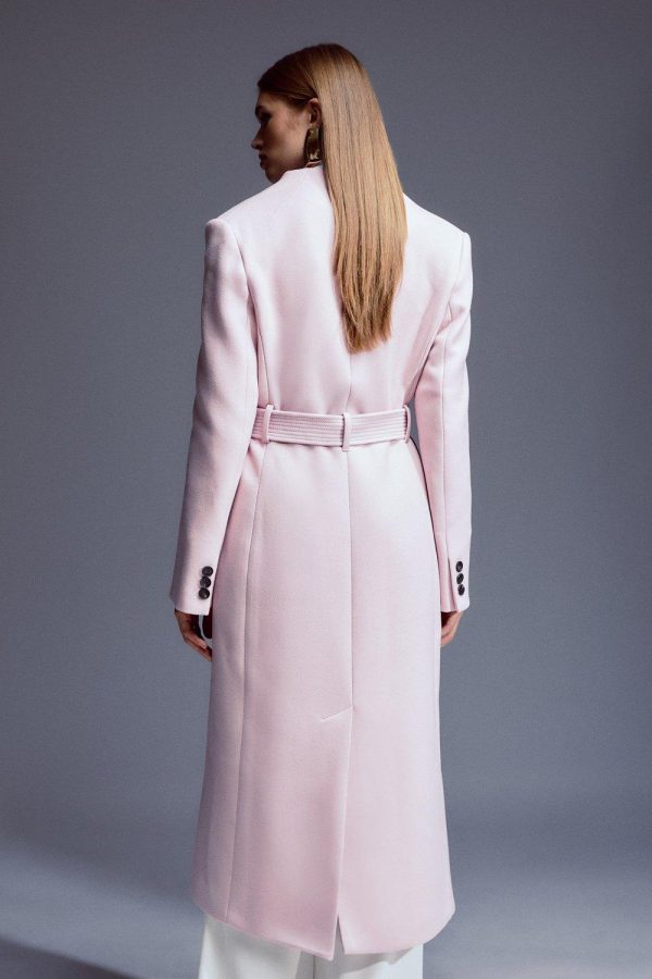 DALISER743 Wool Blend High Neck Belted Midaxi Coat - Image 4