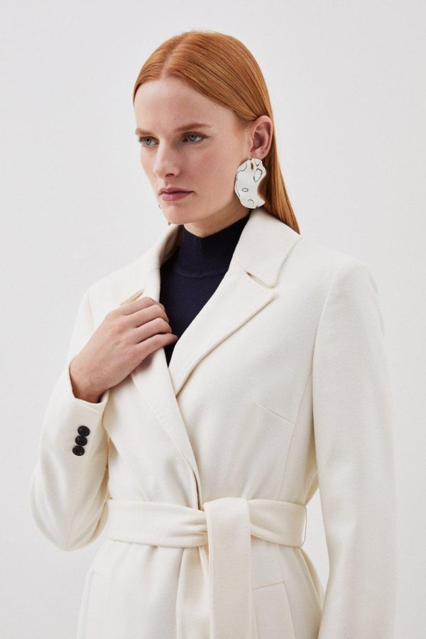 DALISER751 Wool Blend Button Detail Pleated Midi Coat - Image 2