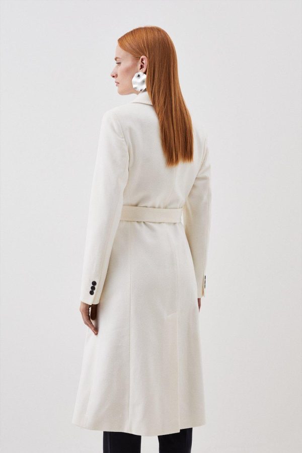 DALISER751 Wool Blend Button Detail Pleated Midi Coat - Image 4