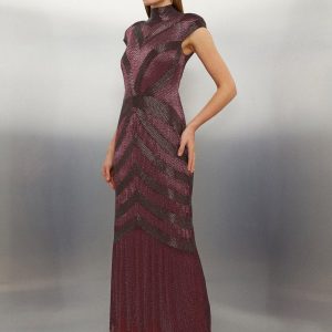 DALISER733 Beaded Embellished Woven Maxi Dress