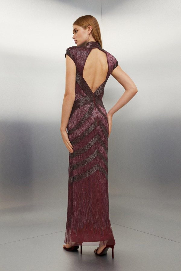 DALISER733 Beaded Embellished Woven Maxi Dress - Image 3