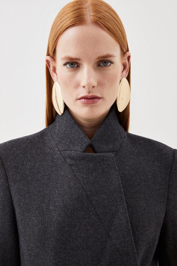 DALISER754 Wool Blend Contrast Midi Coat - Image 3