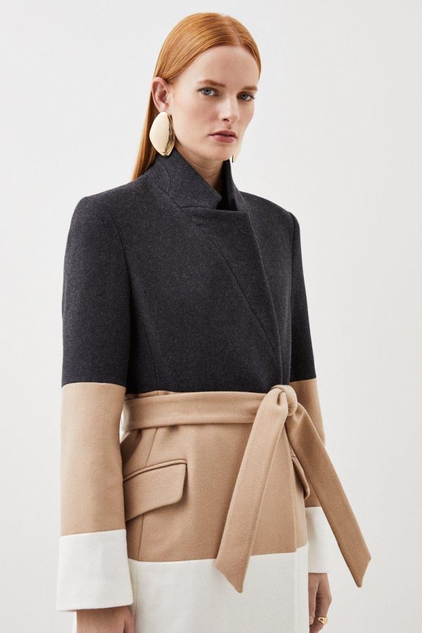 DALISER754 Wool Blend Contrast Midi Coat - Image 4