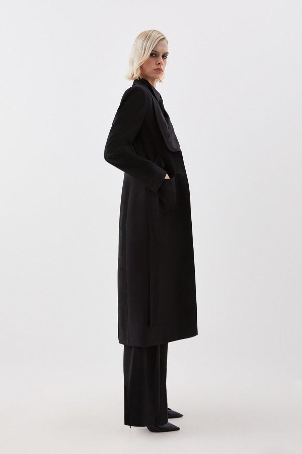 DALISER757 The Founder Premium Twill Tie Waist Detail Maxi Coat - Image 4
