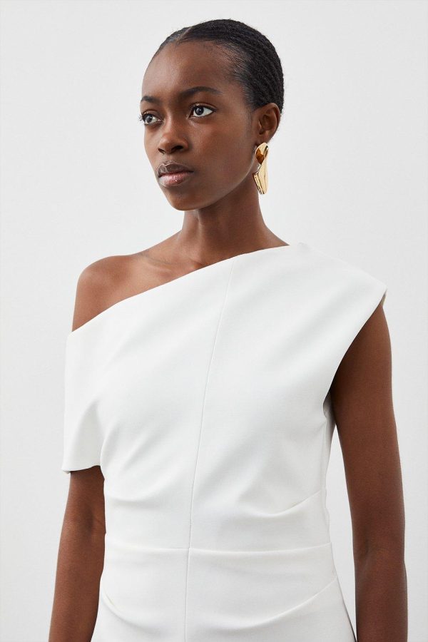 DALISER740 Compact Stretch Drop Shoulder Tailored Midi Dress - Image 2