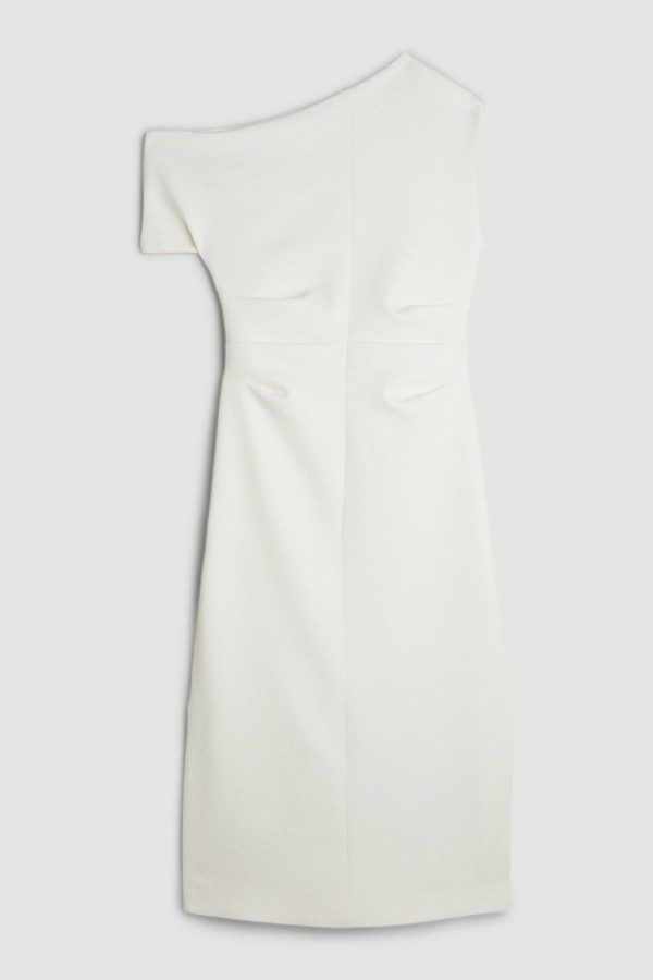 DALISER740 Compact Stretch Drop Shoulder Tailored Midi Dress - Image 4