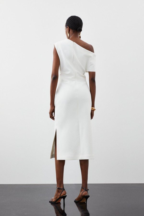 DALISER740 Compact Stretch Drop Shoulder Tailored Midi Dress - Image 5