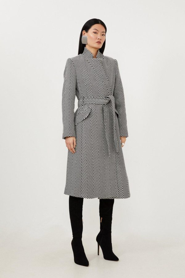 DALISER756 Tailored Notch Neck Belted Midi Coat - Image 3