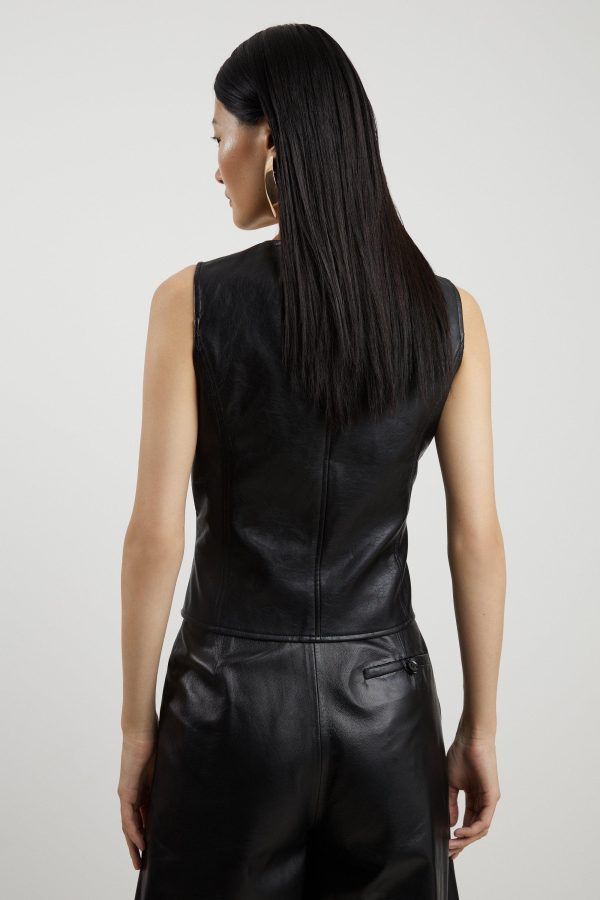 DALISER750 Faux Leather Button Waistcoat - Image 3